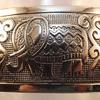 Tibetan Elephant  Cuff Bracelet.  See side view also.
3/4" wide.