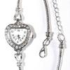 Silver Crystal Rhinestone Studded Heart Watch Bracelet/serpentine bracelet with Lobster Clasp/ 8" long from cap to cap, plus extension.