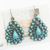 Drop Earrings with turquoise "stones." Fish hook style. 1 1/2" long.