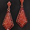 Sparkly Red Crystal Rhinestone Post Earrings.  Approximately 1 3/4" long total length.